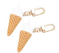 2 Pièces Porte-clés Cône Glace Créatif en Métal