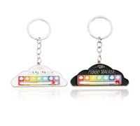 2 Pièces Porte-clés coulissant badge de batterie sociale, batterie sociale amusante pour l'expression de soi, accessoire de mode, porte-clés en métal