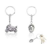 2 pièces porte-clés de casque de moto, porte-clés de style locomotive de mode, très réel comme un anniversaire, cadeau de vacances