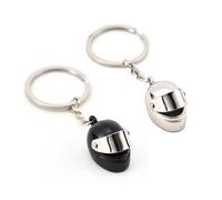 2 Pièces Porte-clés de casque de moto, porte-clés destyle locomotive à la mode, idées cadeaux porte-clés pour motocyclistes Accessoires de locomotive pour homme femme en anniversaire (noir, argent)