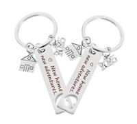 2 Pièces Porte-clés en Acier Inoxydable, Argenté | Créatif et Unique, Léger et Compact, pour Nouvelles Clés de Maison, Paquet à Dos, Pochette