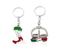 2 Pièces Porte-Clés Italiens, Porte-Clés En Métal, Pendentifs Clés Territoriales, Souvenirs De Voyage Italiens, Pendentifs Cadeaux Créatifs, Charmes Porte-Clés
