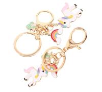 2 Pièces Porte-clés Licorne Arc-en-ciel en Alliage de Zinc