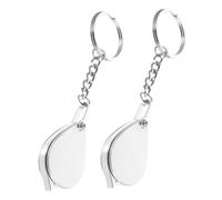 2 Pièces Porte-clés Loupe Portable 10x en Métal et Verre