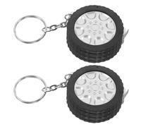 2 Pièces Porte-clés Mètre Ruban Rétractable Mini 1 Mètre, Noir