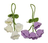 2 pièces porte-clés muguet - Ornements décoratifs en crochet faits à la main pour rétroviseur