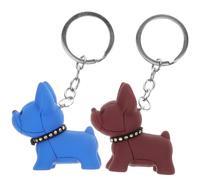2 Pièces Porte-clés Pendentif Bouledogue Français Décoratif