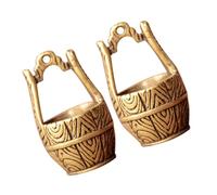 2 Pièces Porte-clés Pendentif Seau Cuivre Créatif pour Clé Voiture | Finition Soignée, Forme Seau, Cuivre, Ornement Compact pour Clé Voiture et Paquet à Dos