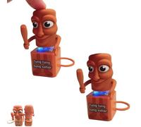 2 Pièces Porte-Clés, Porte Clé Tung Tung Tung Sahur, Dessin Animé D'Animation De Personnage, Pendentif De Sac Mignon, Statues Italiennes Pour La Collection Et La DéCoration