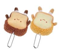 2 Pièces Porte-clés Toast Mini en Peluche Pp Coton