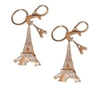 2 Pièces Porte-clés Tour en Alliage de Zinc, Ornement Léger
