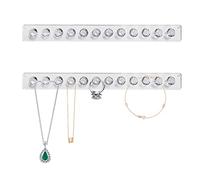 2 pièces porte-collier, porte-bijoux mural en acrylique, organisateur de collier auto-adhésif, présentoir de bijoux, crochet de rangement de bijoux, utilisé pour les colliers, boucles d'oreilles