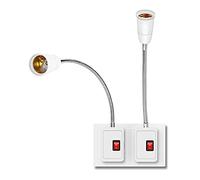 2 Pièces Porte Lumière de l'Ampoule E27 LED,Support De Lampe Convertisseur avec Interrupteur,Douille avec Interrupteur E27,Lampe Prise Murale,Lampe de Lecture,Douille E27 Prise,pour Chambre Bureau