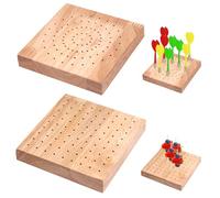 2 Pièces Porte Fléchettes en Bois, Mini Porte-brochettes en Bois, Support de Fléchettes, pour Fléchettes Droites et Fléchettes Souples (10x10x1.8 cm)