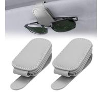 2 Pièces Porte Lunettes pour Voiture en Cuir, Support Lunettes pour Voiture, Porte Lunette pour Voiture, Visière Voiture Porte Lunette pour Tous les Clips de Lunettes et de Visières de Voiture
