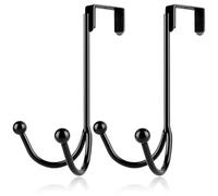 2 pièces Porte Manteau pour Porte Crochet Double, Robuste Crochet de Patere Porte Manteau Porte, Porte Manteaux Facile à Utiliser, Patère de Porte à Suspendre pour Placard, Salle de Bain, Cuisine