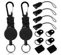 2 Pièces Porte-Micro CB Rétractable avec Clip Pivotant, Porte-Micro CB Radio avec Sangle Retenue Anneau en D & Crochet Accessoires pour Camion Voiture Véhicule Tout Terrain