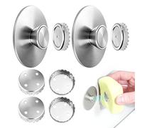 2 Pièces Porte Savon Aimanté avec 4 Porte Savon Magnetique de Rechange Support Mural Soap Holder Fixation Adhésive Douche sans Perçage pour Plan de Travail de Salle de Bain Ou de Cuisine, Argenté