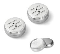 2 Pièces Porte-Savons en Aluminium, Boîtes Carrées Avec Égouttoir Amovible, Rangement en Métal Pour Savon Solide, Mini Étui Ronde de Voyage, Soap Dishes Pour Savon à Raser (B)
