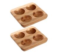 2 Pièces Porte Œufs en Bois D’acacia pour Réfrigérateur, Marron | Rainures Antidérapantes, Format Compact 4,20 × 4,20 × 1,60cm, Finition Bois Naturelle, la Cuisine