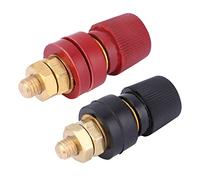 2 pièces Poteau de reliure type 555 Bornier du régulateur de tension en laiton Borne d'alimentation Rouge et noir Filetage M8 0V-380V 200A