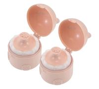 2 Pièces Poudrière Houppette Réutilisable Double Couche PP Coton | Application Douce, Portable et Lavable, Protection L’humidité, pour Bébé et Usage Quotidien