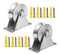 2 pièces Poulie de Levage Mouflage Inox, V-Poulies Simple pour Cable, 48mm Poulie avec Roulements, Capacité de Charge 180kg, pour Rail Roulette Portail, Cable, Porte Roulante, Cordes