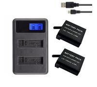 2 pièces pour GoPro Hero 4 batterie + LCD double chargeur pour Gopro 4 Batteries Go Pro Hero4 bateria AHDBT 401 accessoires caméra d'action