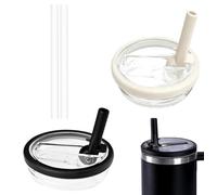2 Pièces Pour Stanley Cup Couvercle Remplacement 40 Oz Avec 2 Paille,Reusable Tumbler Cover, Pour Accessoires Stanley Cup