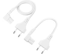 2 Pieces Power Cable 35cm and 50cm Power Cable Audio Power Cable Power Supply 2 Pin Right Angle Power Cable Compatible with Sonos Play1 One SL and Sonos One-White