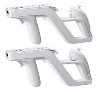 2 pièces Premium White Zapper Gun pour Nintendo Wii Télécommande sans fil contrôleur de jeu