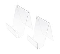 2 Pièces Présentoir à Livres en Acrylique, Support Vertical | Rangement Compact pour Comptoir D’accueil et Table, Visibilité Claire, pour Livres Cuisine et Tablettes