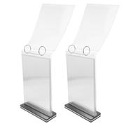 2 Pièces Présentoir à Menu A6 Multi-pages à 6 Volets, Acrylique PP | Base Stable, Structure Détachable, , pour Cartes D’instruction et Listes de Boissons