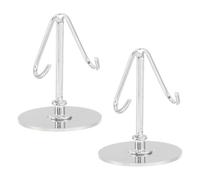 2 Pièces Présentoir pour Dent de Mégalodon en Alliage, Support de Table | Structure Tridimensionnelle Argentée, Courbure Précise Adaptée aux Formes Variées, Équilibre Fiable pour Exposition Muséale