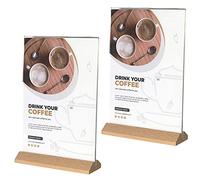 2 Pièces Présentoirs de Table, Porte Affiche, Support de Menu Double Face, Support pour Menu, A5 Porte Menu Transparent Acrylique pour Menu, Carte de Restaurant, des Documents