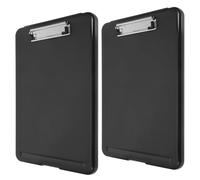 2 Pièces Presse-papiers A4 Noir avec Rangement, Pince Solide | PP et Métal, Poche Intérieure et Porte-stylo, Support Stable pour Écrire, Dessiner, Remplir des Formulaires