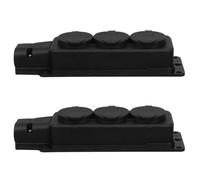 2 Pièces Prise Étanche Extérieure Ip54 à Trois Sorties, Caoutchouc | Usage Maison et Bureau, Construction Pare-pluie, Format Portable, Protection Météo, Prise Triple Pratique