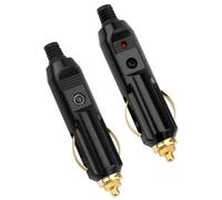 2 Pièces Prises Mâles pour Allume-cigares 12V/24V USB Adaptateur Male avec Fusibles 20A et Voyant Led Connecteur Universel en Bakélite pour Voiture, Pompe à Air, Bateau, Moto, Accessoires Auto