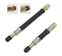 2 pièces prolongateur de valve de pneu, adaptateur de valve flexible universel, prolongation de valve en caoutchouc 100mm pour voiture, moto, gonflage facile et contrôle de la pression d’air, compatib