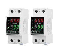 2 Pièces Protecteur de surtension et de sous-tension, stabilisateur de tension, dispositif de protection contre les surtensions AC230V, relais de réinitialisation réglable, voltmètre 63A, protection
