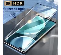 2 pièces Protecteur d'écran en verre trempé 3D incurvé compatible avec Samsung Galaxy//Redmi//Honor/POCO/Realme/OPPO/VIVO/OnePlus. Sans bulles, facile à tenir, ferme et ne se détache pas. Prend en cha