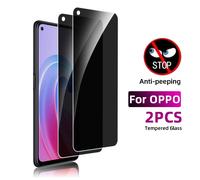 2 pièces Protecteur d'écran en verre trempé, anti-espionnage, résistant aux rayures, surface lisse, revêtement oléophobe, installation facile, protection de la vie privée, compatible avec OPPO. Cadeau
