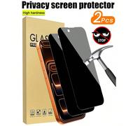 2 pièces Protecteur d'écran en verre trempé de protection de la vie privée, anti-espionnage, anti-rayures, résistant aux chocs, anti-explosion, revêtement résistant à l'huile et aux rayures, compatibl