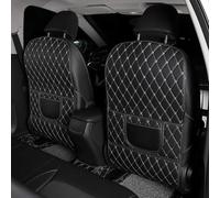 2 Pièces Protection Dossier Siège Voiture pour Chevrolet Sonic T300 Aveo 310C Corvette C7 C8 Menlo EV Captiva Equinox EV ESV, Coussinets Anti Coups Pied PU Cuir Anti-Rayures Résistant l'usure