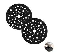 2 Pièces Protection Pad 150mm 3mm pour Plateau de Ponçage Auto-Agrippant, Tampon Interface Souple Multi-Trous pour Disque Abrasif et Rail de Guidage, Accessoire de Finition pour Ponceuse Orbitale