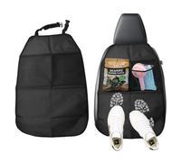 2 Pièces Protections Dossier Siège Voiture Enfant Imperméable Anti-salissures, Protege Siege Voiture Chien avec 2 Grandes Poches de Rangement, Organisateur Voiture, Oxford Durable - Universel Noir
