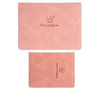 2 Pièces Protège-document de Naissance en Pu Rose, Pochette