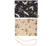 2 Pièces Protège-livres en Tissu Motif Dorée, Style Vintage | Protection Réutilisable pour Romans et Reliés, Discrétion en Lecture, Collection Personnelle, Beige ou Bleu Marine