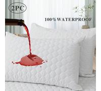 2 pièces Protège-oreillers imperméables avec fermeture à glissière de taille standard - Housse d'oreiller anti-insectes pour les allergies et les acariens, et étanche 50*66,50*75,51*91,50*90,48*74Autr