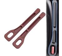 2 Pièces PU Organisateur Anti-Chute, Bande Universelle de Remplissage Siège-Console Auto, Stopper Gap entre Siège et Console Universel, Rangement Clés Téléphone Piècesanti chute entre siege (Marron)